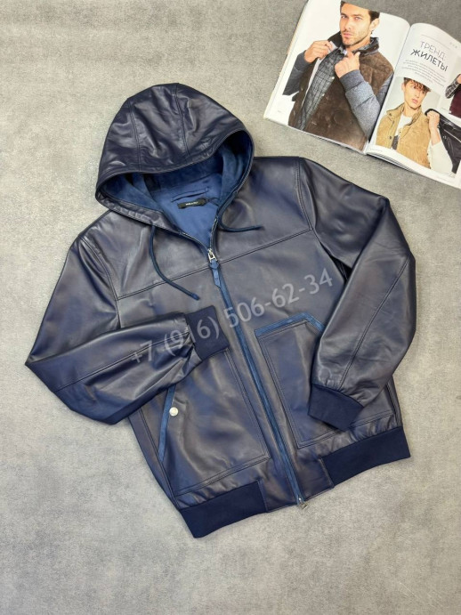 Кожаная куртка Kiton 34924