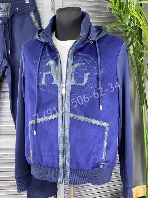 Спортивный костюм со вставками питона Angelo Galasso 6993