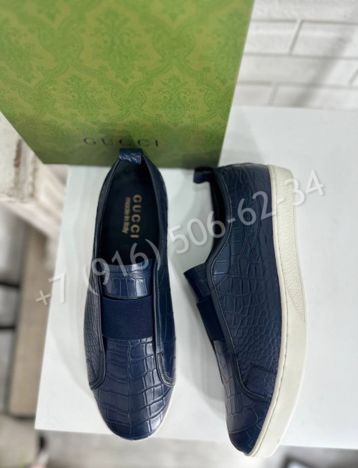 Кеды Gucci из кожи крокодила 19547