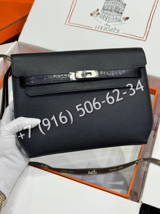 Клатч Hermes со вставками из кожи крокодила 31820 2