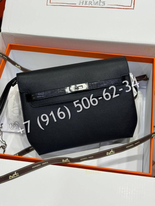 Клатч Hermes со вставками из кожи крокодила 31820 2