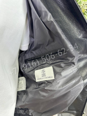 Куртка со вставками кожи Brunello Cucinelli 22249