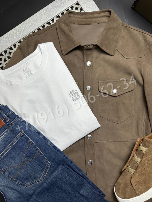 Замшевая куртка-рубашка Brunello Cucinelli 17841