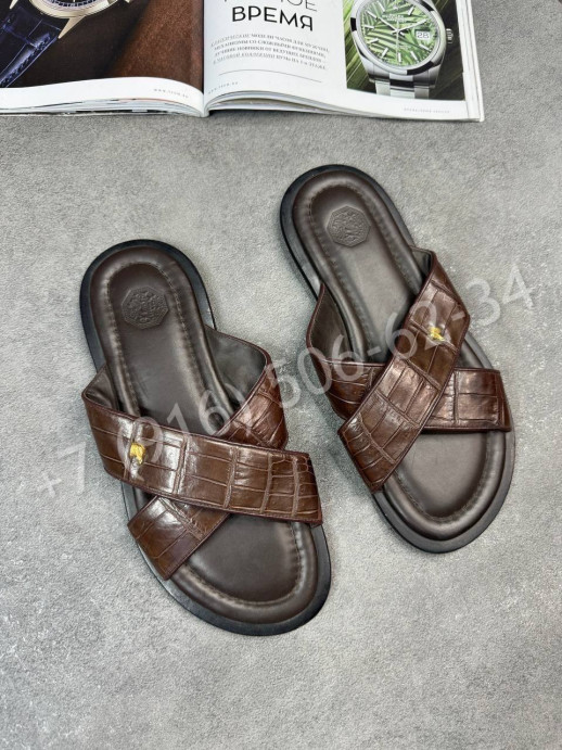Тапочки Stefano Ricci из кожи крокодила 31333