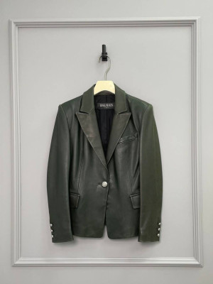 Пиджак кожаный Balmain 11419