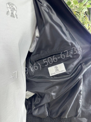 Куртка со вставками кожи Brunello Cucinelli 22251