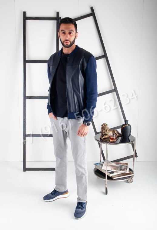 Кожаная куртка с кашемиром Loro Piana 15531