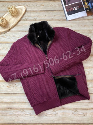 Вязаный кардиган Loro Piana (мех бобра) 21749