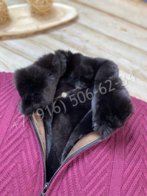 Вязаный кардиган Loro Piana (мех бобра) 21749