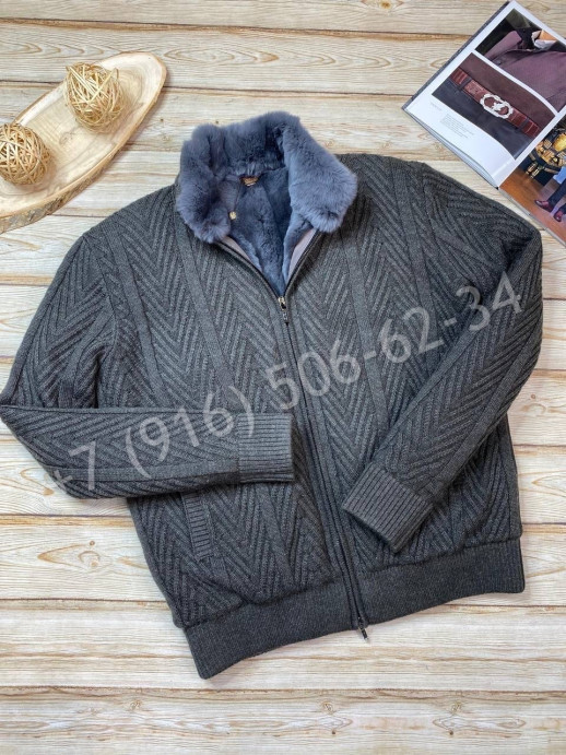 Вязаный кардиган Loro Piana (мех бобра) 21750