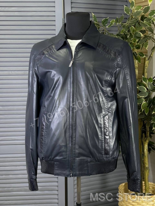 Кожаная куртка Stefano Ricci со вставками  кожи страуса 9613