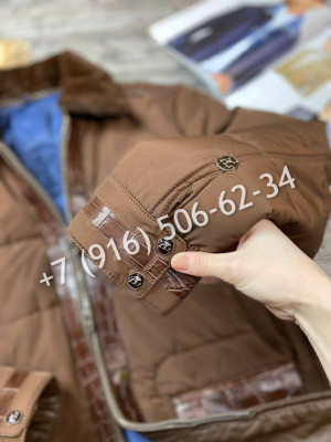 Куртка Angelo Galasso со вставками кожи крокодила 5540 1