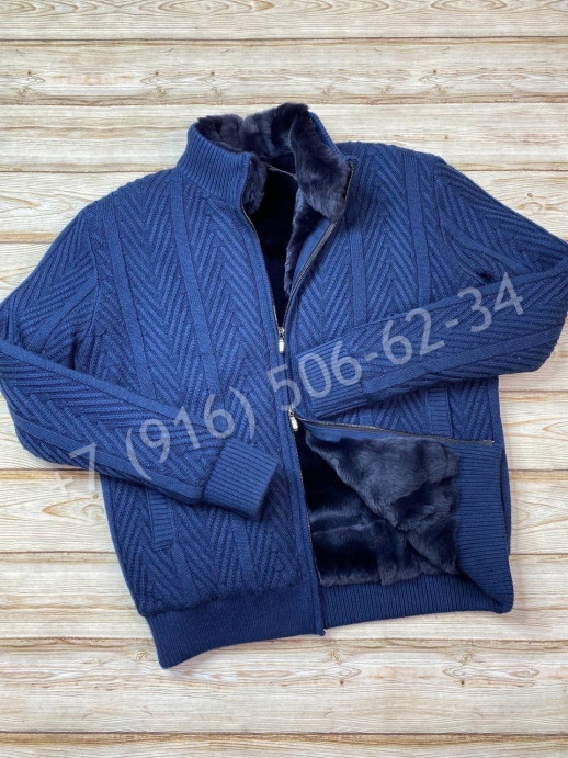 Вязаный кардиган Loro Piana (мех бобра) 21751