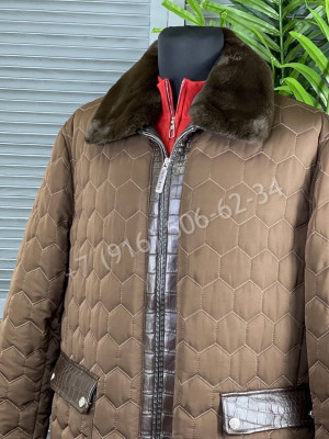 Куртка со вставками кожи крокодила Stefano Ricci 6384