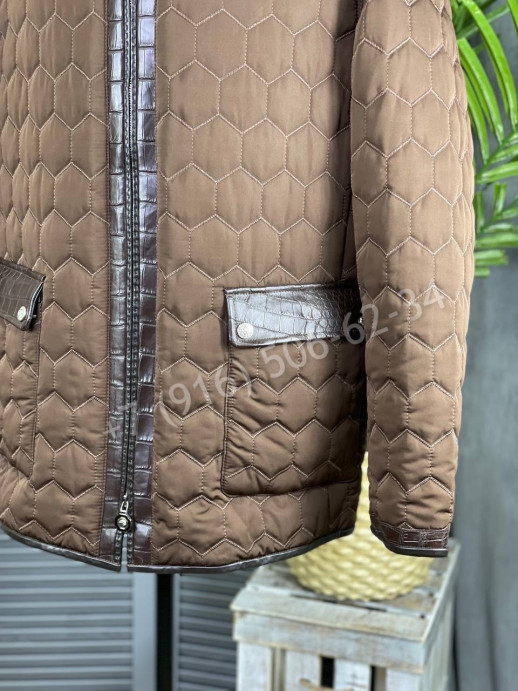 Куртка со вставками кожи крокодила Stefano Ricci 6384