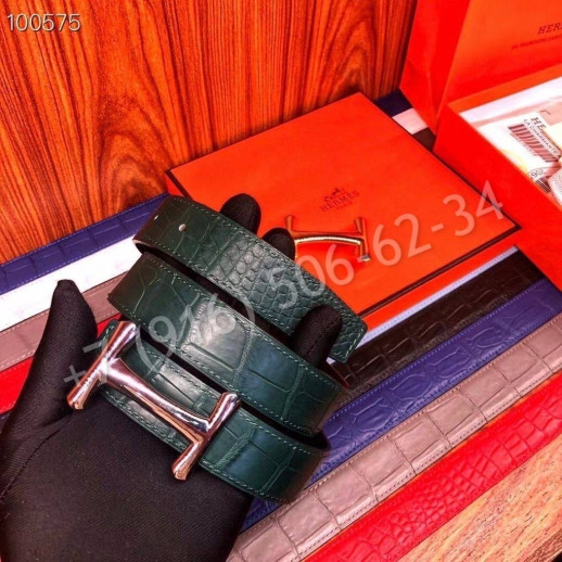 Ремень Hermes из кожи крокодила 23520