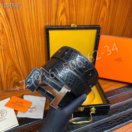 Ремень Hermes из кожи крокодила 23521