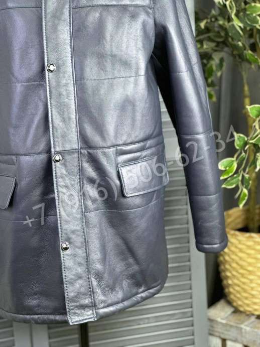 Кожаная куртка пальто Kiton на меху 24112