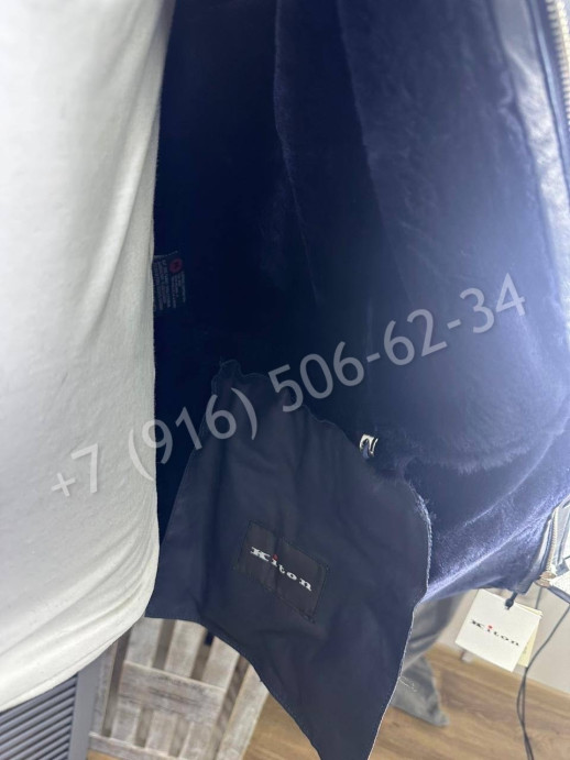 Кожаная куртка пальто Kiton на меху 24112