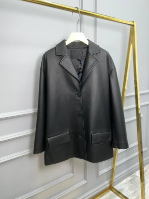 Кожаный пиджак Prada 7363