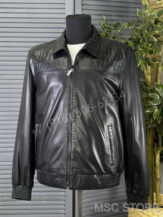 Кожаная куртка ZILLI со вставками крокодила 9617