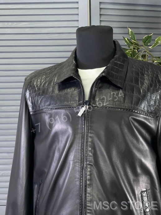 Кожаная куртка ZILLI со вставками крокодила 9617