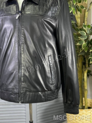 Кожаная куртка ZILLI со вставками крокодила 9617