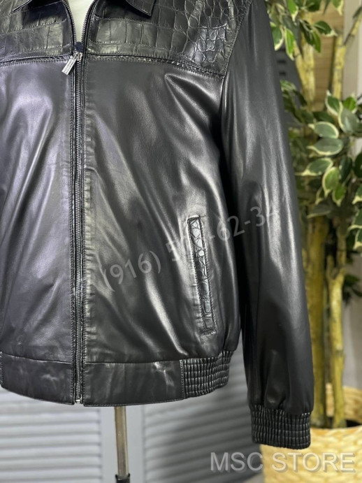 Кожаная куртка ZILLI со вставками крокодила 9617