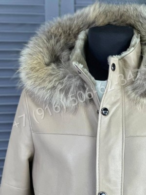 Кожаная куртка пальто Kiton на меху 24113