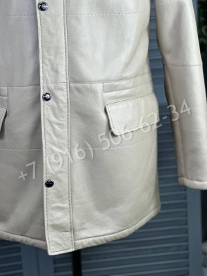 Кожаная куртка пальто Kiton на меху 24113