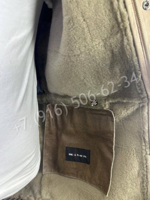 Кожаная куртка пальто Kiton на меху 24113