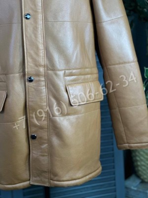 Кожаная куртка пальто Kiton на меху 24114