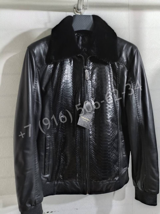 Кожаная куртка Stefano Ricci со вставками питона 9619