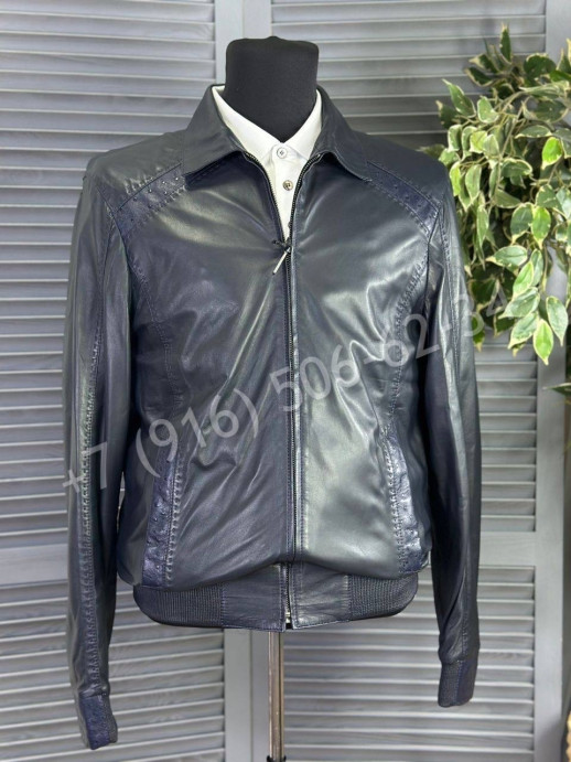 Кожаная куртка со вставками кожи страуса Stefano Ricci 22261