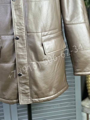 Кожаная куртка пальто Kiton на меху 24115