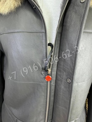 Кожаная куртка пальто Kiton на меху 24116