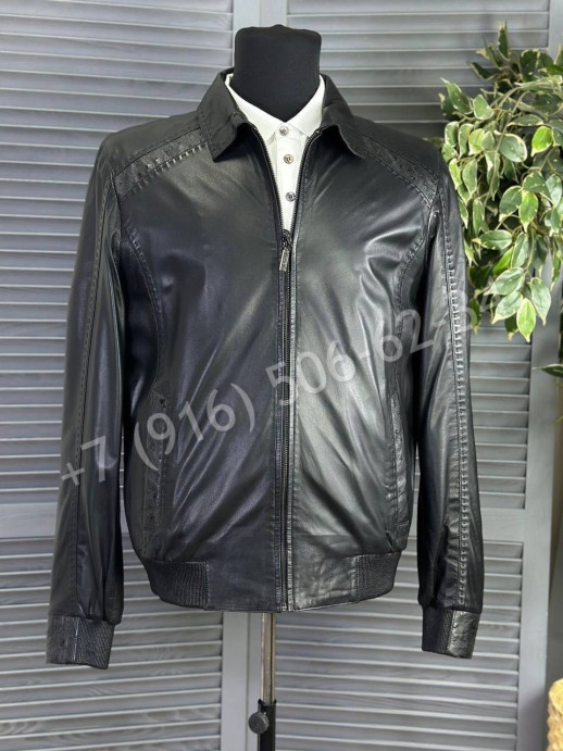 Кожаная куртка со вставками кожи страуса Stefano Ricci 22264