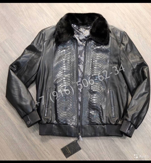 Куртка Stefano Ricci со вставками кожи питона 6081