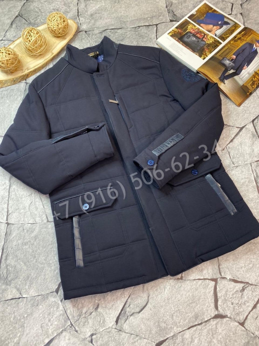 Замшевая куртка Stefano Ricci со вставками кожи крокодила 6285