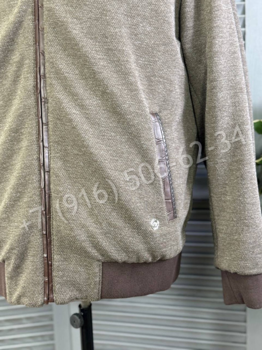 Двухсторонняя куртка Stefano Ricci со вставками кожи крокодила 27338