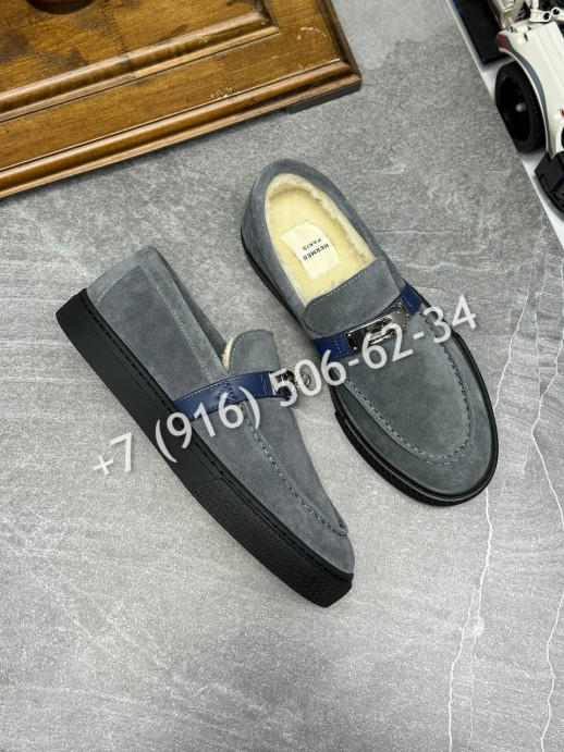 Лоферы Hermes на меху 16243 2