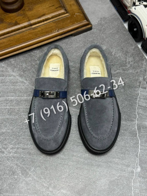 Лоферы Hermes на меху 16243 2