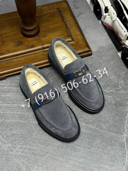 Лоферы Hermes на меху 16243 2