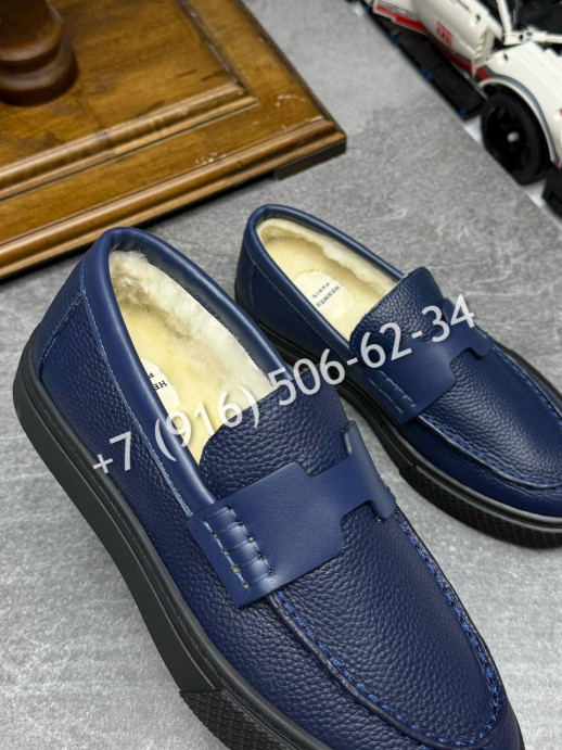 Лоферы Hermes на меху 16243 3