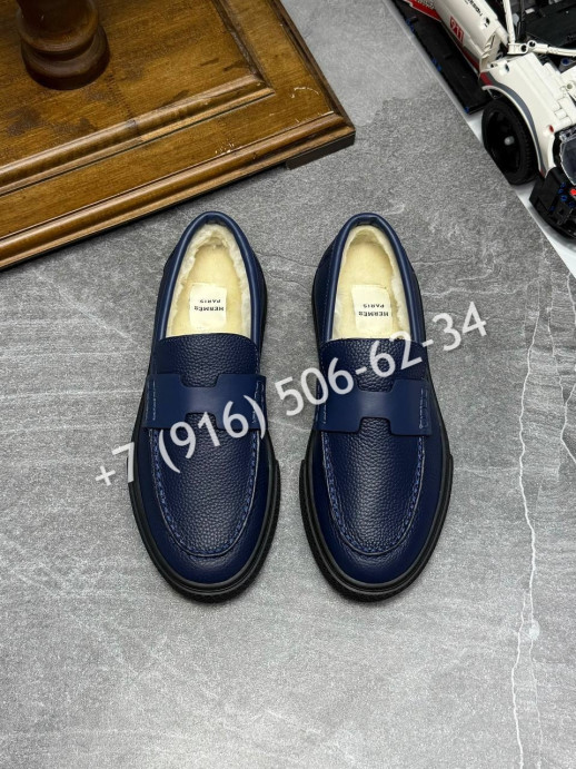 Лоферы Hermes на меху 16243 3