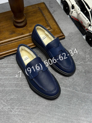 Лоферы Hermes на меху 16243 3