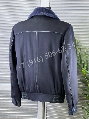 Кашемировая куртка со вставками кожи крокодила Angelo Galasso 5439