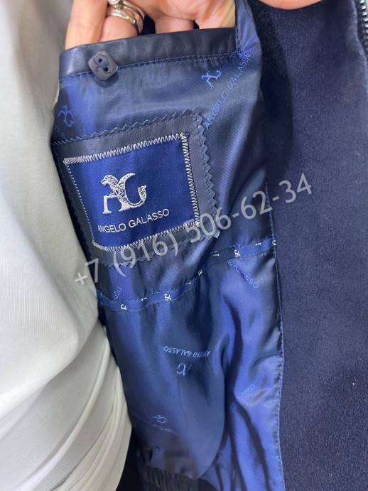 Кашемировая куртка со вставками кожи крокодила Angelo Galasso 5439