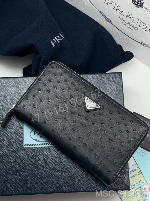 Кошелек Prada из кожи страуса 9984