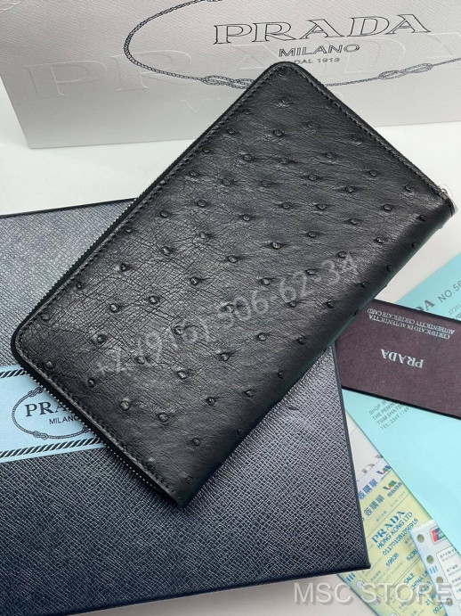 Кошелек Prada из кожи страуса 9984
